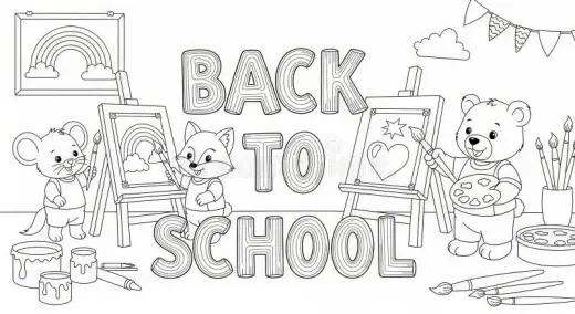 Back to School: Animal Coloring